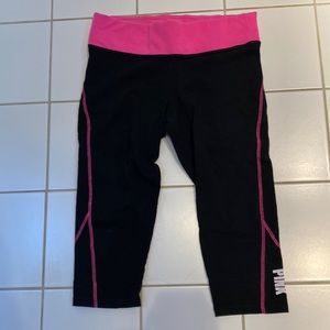 Victoria’s Secret pink black cotton capris yoga pants